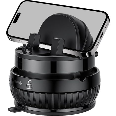 Porte-téléphone pour voiture Base Ventouse Rotative 360° Anti-Vibration Support Téléphone Accessoires Intérieurs Voiture Pour Camion SUV Berline Fourgon Route (1/5)