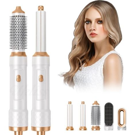 Brosse Soufflante 5 en 1 Ionique Sèche Cheveux Brosse Chauffante Brushing Boucleur a Cheveux Peigne Chauffant Lisseur Cheveux, (1/5)