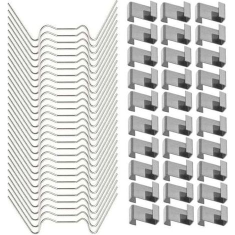 Clips De Fixation Pour Serre - Acier Inoxydable - Pour Vitrage En Verre Sur Cadre Aluminium - 120 Pièces (60 Clips W + 60 Clips Z) (1/4)
