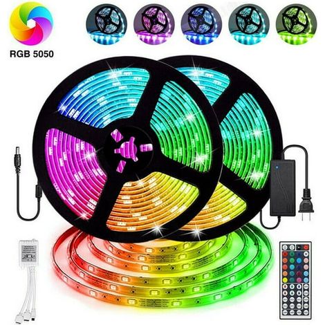 Bande LED Ruban LED 5 m Barre lumineuse RGB Stripe 5050 SMD tuyau lumineux + changement de couleur (1/5)