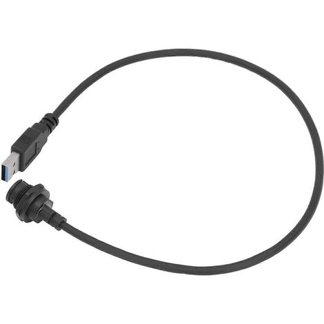Connecteur USB Type C étanche pour montage sur panneau avec clip industriel, connecteur mâle droit avec câble de 0,5 m. (1/4)