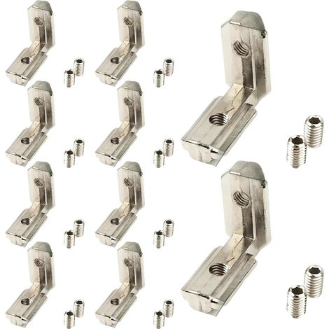 (10PCS)3030 Profile Aluminium Corniere 90° Angle,Tianher Interne Rainure en T Supports de Raccord d’angle Intérieur Joint à Angle LForme