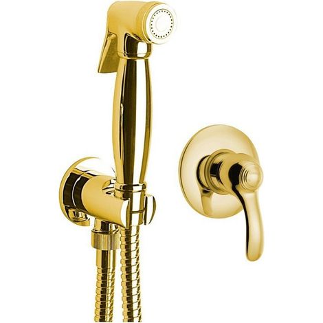 Mitigeur de bidet à encastrer avec douchette Stop, Retro, or