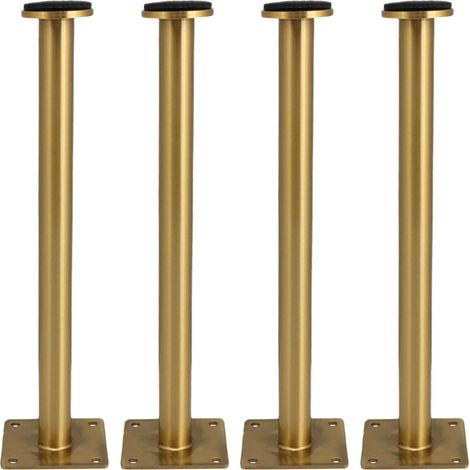 Patas de muebles de acero inoxidable ajustables y giratorias de 4 posiciones para mesa de gabinete de 25 cm, color dorado, 11 (1/3)