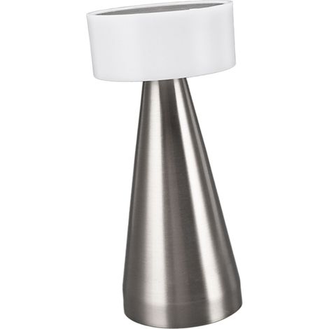 Lampe de table LED portable, 3 températures de couleur, intensité variable, batterie rechargeable 1800 mAh, lampe de chevet argentée (1/5)