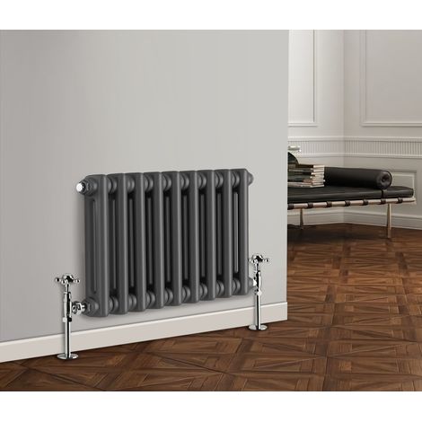 Traditional Radiator Cast Iron Style Radiator 2 Column Anthracite 300 x 425mm