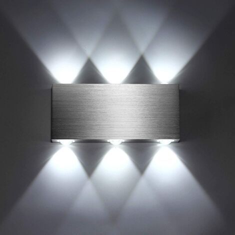 LED Wall Light 18W Indoor Modern Wall Lamp Square Up Down Aluminum Lighting Decoration Light for Bedroom Office Bed Hallway Living Room Hotel Bar Cold White [Energy Class] (1/5)
