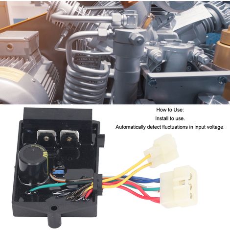 Régulateur Automatique de Tension AVR 1 Phase 8 Fils 470MFD 250V CC pour Générateur 8.5-15KW (1/5)