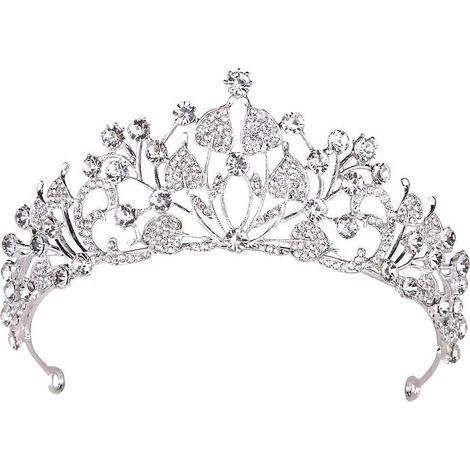 Exquisite Brautkrone aus Legierung und Strasssteinen (1 Stück) – Haarschmuck für die Hochzeit – 5,5 cm – Silber (1/4)