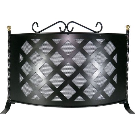 Parascintille per camino modello Box in acciaio nero verniciato misure 70x55h cm (1/5)