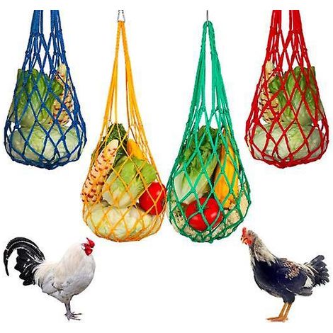 4pcs Perroquet Coq Poule Alimentation Grip Tiss Mangeoire Jouet Peut Tre Suspendu (1/5)
