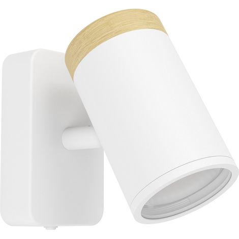 Faretti E Spot Moderno Consuma Metallo Bianco Legno Marrone 1 Luce Gu10 Ip44