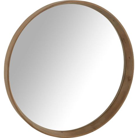Miroir Mural en Bois "Chalet" 91cm Naturel (1/5)