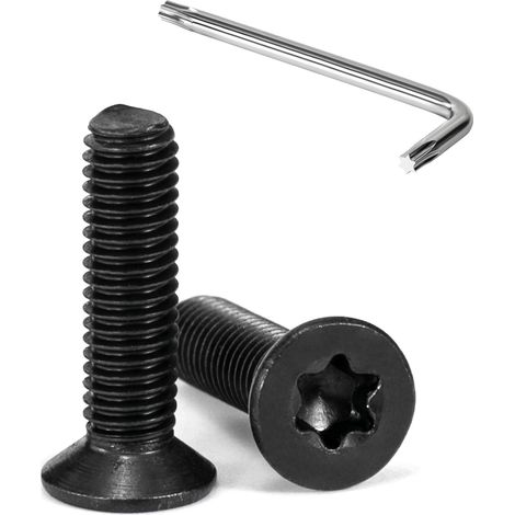 Vis à Tête Fraisée Torx M5 x 20 mm Noir Vis à Six Pans Creux en Acier Inoxydable A2 V2A à Tête Fraisée Métaux avec Clé T25 Filetage Complet 20 Pièces (1/5)
