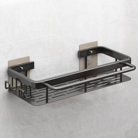 Black Kitchen Sink Organizer - No Drilling Required - Kitchen Accessory Holder - Sponges, Brushes/Soap - Sink with Towel Bar and Hooks (1/5)