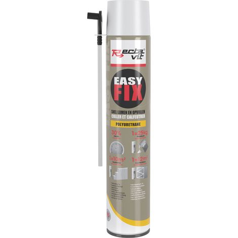 Mousse polyuréthane expansive 750 mL – Colle à séchage rapide pour béton, bois et plaques – Application facile avec pistolet NBS – Rectavit (1/2)
