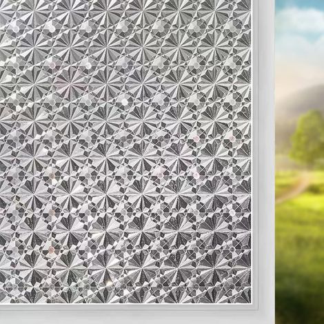 (30x200cm) Electrostatic Privacy Window Film, Opaque UV-Resistant Window Film, 3D Self-Adhesive Blackout Window Film for Bedroom, Office, Kitchen (1/5)