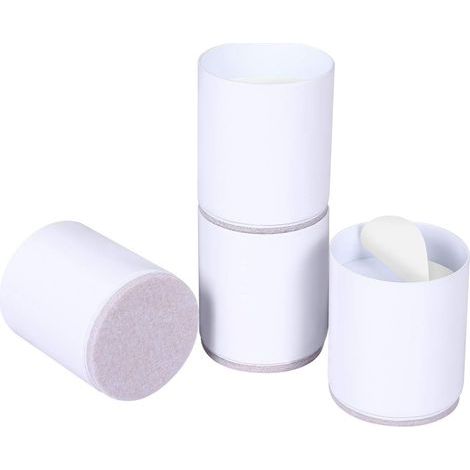 Set of 4 sturdy bed frames for sofas and tables, 3cm lifting height, floor protectors (white, round) (1/5)