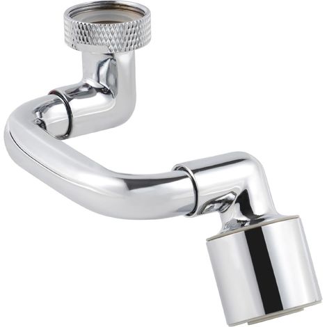 1080° Swivel Faucet for Bathroom Sink, Tap Aerator with M18.5 Adapter, Dual Function Big Angle Twist and Rotation Aerator for Kitchen Sink FM22 Chrome (1/5)