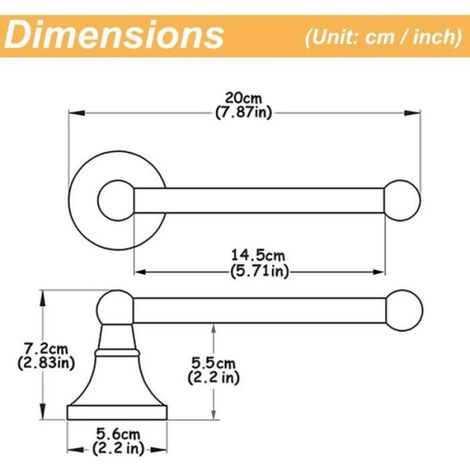 Porte-Papier Toilette - Bronze Brossé - Fixation Murale Pour Salle De Bain Et Cuisine - Dimensions 20 X 7,2 X 5,6 Cm - 1 Pièce (1/5)