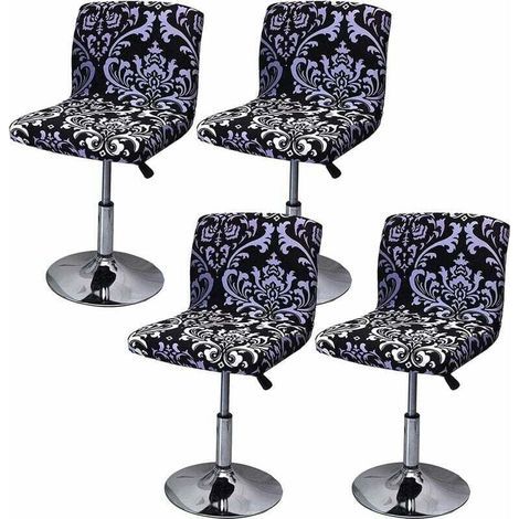 Housse de tabouret de bar avec dossier extensible pour chaise de salle à manger pivotante (Color : 5, Size : 4 pièces) (1/4)