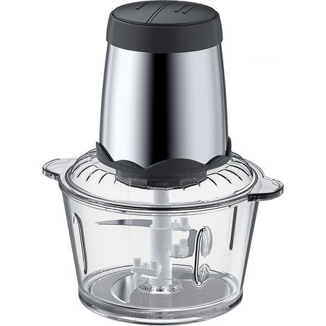 Electric Meat Grinder Household Large Capacity Thick Glass 2 Speeds 300W High Power Kitchen Cooking Blender, 2L (1/5)