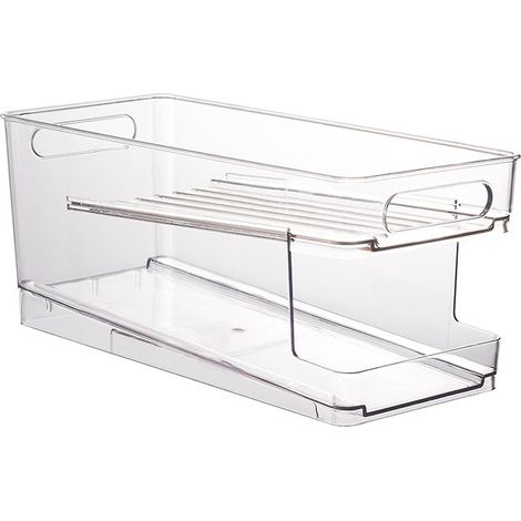 Fridge Rack Double Layers Large Capacity Plastic Beer Cans Fridge Holder Rack For Household (1/5)