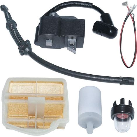 Bobine d'allumage, filtre à air et carburant, ligne et kit ampoule d'amorçage pour Husqvarna 445 450 450E tronçonneuse Remplace 573935701 544080803 (1/5)