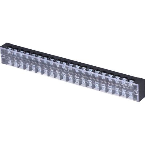 Barrette de raccordement à vis 15 pièces TB-2520, 20 positions, double rangée, 600V 25A, bornier à vis (1/5)