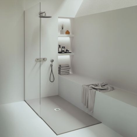 Mineralguss-Duschwanne extra flach WATERLOO Schieferoptik GRAU 120x180cm (1/4)