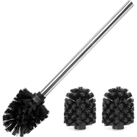 3 têtes de brosse WC et 1 poignée, brosses à récurer, brosse de rechange pour cuvette de toilette pour un nettoyage simple des angles