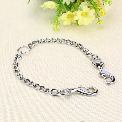 Laisse de sécurité à double chaîne en acier inoxydable avec double attache pour promener deux chiens. (1/5)
