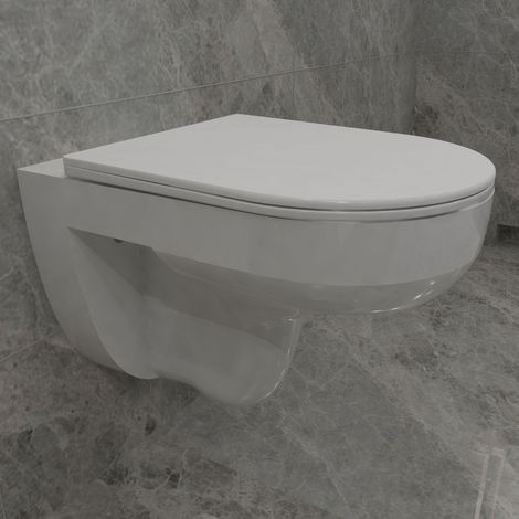 AICA Badezimmer Soft-Close Sitz Spülrandlos Design Hänge WC Toilette (1/5)