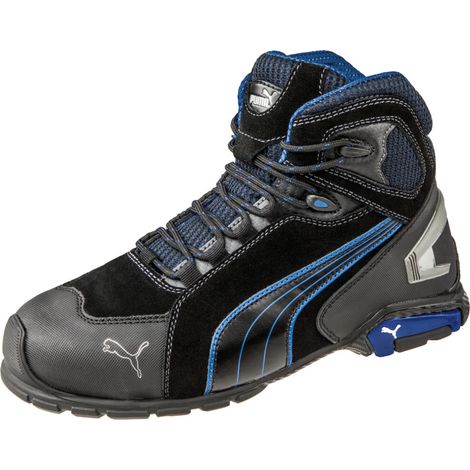 Sicherheitsstiefel Rio Black Mid Gr. 44 schwarz/blau Leder S3 SRC EN20345