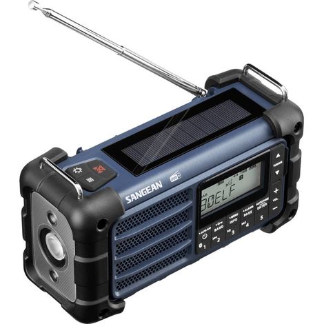 Sangean MMR-99 DAB+ Blue Radio per esterni DAB+, DAB, FM Radio di emergenza, Bluetooth Pannello solare, antispruzzo , a (1/5)