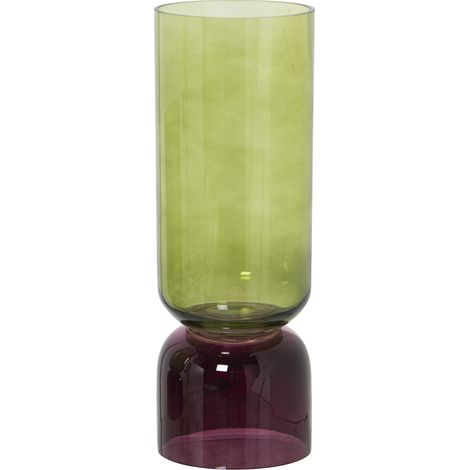 Vase en verre vert/violet °13X35 cm (1/2)