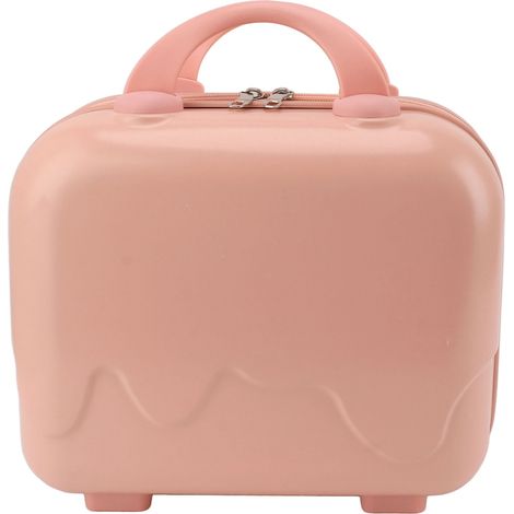 Valise cabine de voyage 14 pouces, petite, rigide, avec pieds antidérapants, grande capacité, rose (1/5)