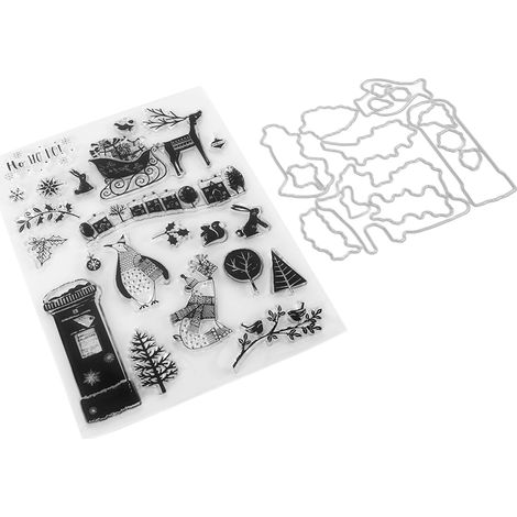 Tampon transparent DIY pour album photo, carte de vœux, tampon TPR, couteau et matrice de découpe, cadeau fait main, loisirs créatifs en papier (1/5)