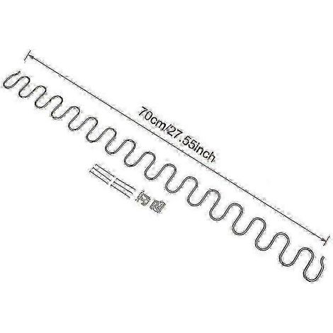 Ressorts de réparation de meubles avec clips, disponibles en longueurs de 45 cm, 50 cm, 60 cm et 70 cm, compatibles avec les remplacements de canapés et de chaises, longueur 70 cm. (1/5)