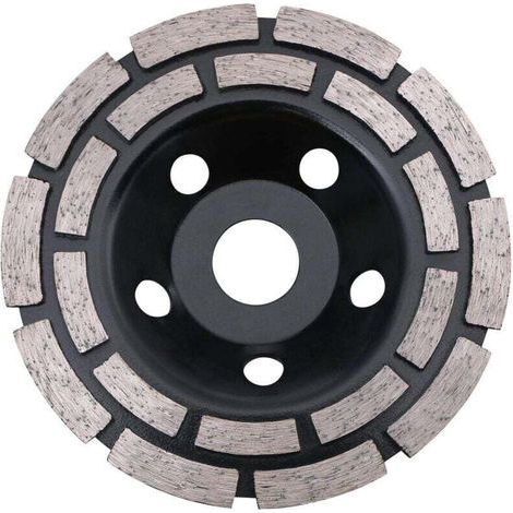 Disque Diamant à Meuler Béton 125 x 22,2 mm Double Rangée, Meule Diamantée Universelle pour Poncer Béton, Pierre, Granit Chape, Maçonnerie, Usage Universel (1/4)