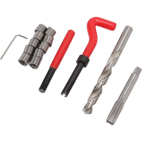 Kit de réparation de filetage M12 x 1,25, insert fileté haute résistance pour la réparation des filetages endommagés, rouge (1/5)