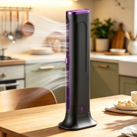 Leise, tragbare Klimaanlage – USB-betriebener, blattloser Turmventilator, Mini-Tischklimaanlage, ideal für Zuhause, Schlafzimmer, konstante Kühlung (1/5)