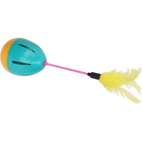 ESTINK jouet pour chat plume Jouet pour chat en plumes Couleurs vives Rotation à 360 degrés Construit en cloche Jouets (1/4)