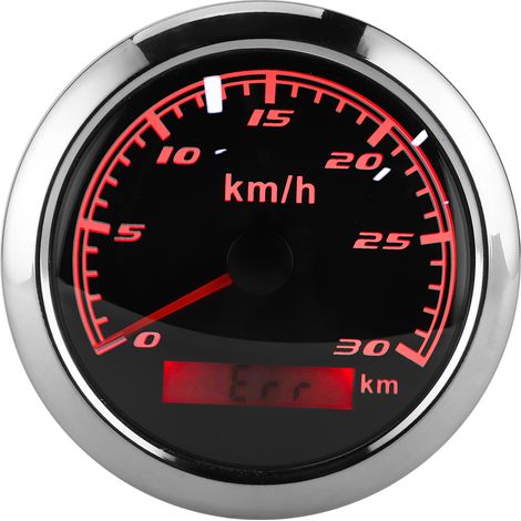 Compteur de vitesse GPS 30 km/h, odomètre 85 mm, étanche IP67, pour bateau, voiture, yacht, moto, cadran noir (1/5)