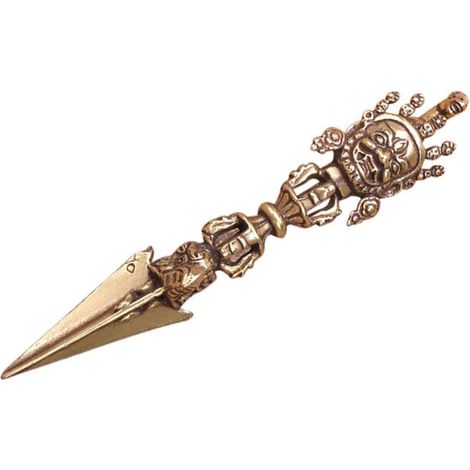Vajra Ornement Artisanal Portable et Léger en Laiton Or Rétro Pilon Décoration Maison Unique pour Musée et Intérieur (1/5)
