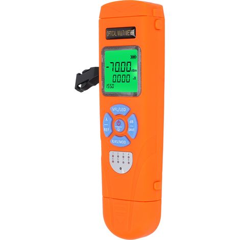 Testeur de fibre optique-50 à + 26 dBm 850-1650 nm OPM 50 km VFL multifonction avec test RJ45 et lumière LED (1/5)
