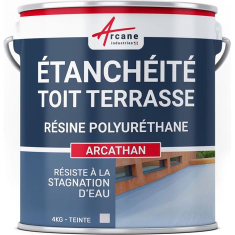 Membran Kunstharz Polyurethan - Abdichtende Flüssigfolie aus Polyurethan für Flachdächer und Dachterrassen - Balkonabdichtung Di - Grau - 4 kg (1/5)