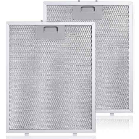 Lot de 2 filtres pour hotte aspirante de cuisine 320 x 260 mm, filtre en aluminium, filtre à graisse pour hotte aspirante (1/4)