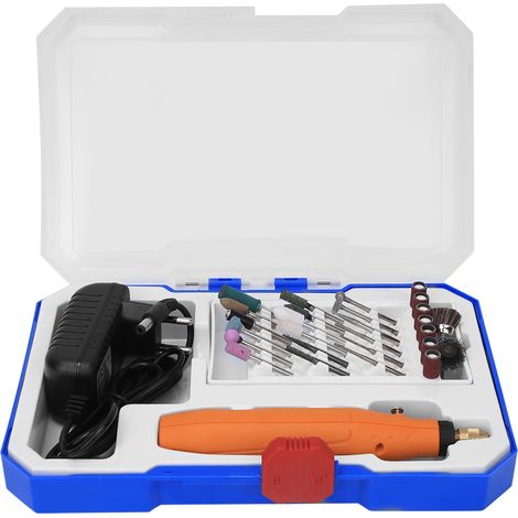 Mini meuleuse électrique 12V avec jeu de polissage jade 16000tr/min, prise UE 90-240V, outil de meulage portable (1/5)