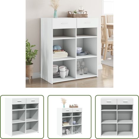 vidaXL Meuble -  Buffet blanc 80x42,5x93 cm bois d'ingénierie (1/5)
